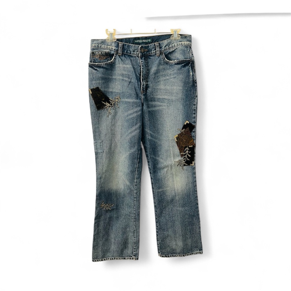 Lauren Jeans Co Ralph Lauren Patchwork Jeans Sz 10
